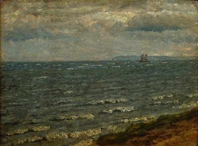 Paysage marin avec pluie imminente. Lillebælt - Dankvart Dreyer